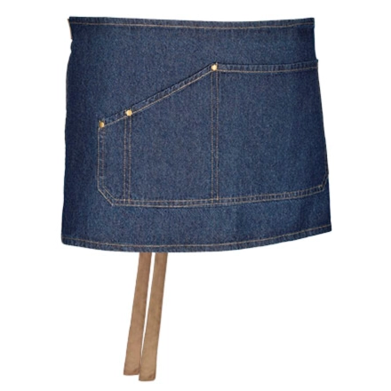 Zapaska fartuszek kelnerski barmański jeans długość 29cm – zapaska kelnerska – odzież gastronomiczna - inne ujęcie